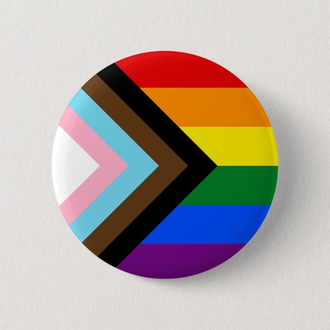 Progress Pride Flag | Plain | Circle 6 Cm Round Badge (Front)
