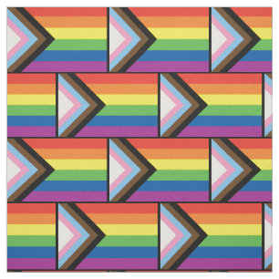 Progress Pride Flag Rainbow Silhouette LGBT Fabric