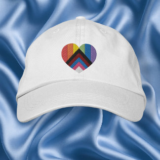 Progress Pride Heart Embroidered Hat