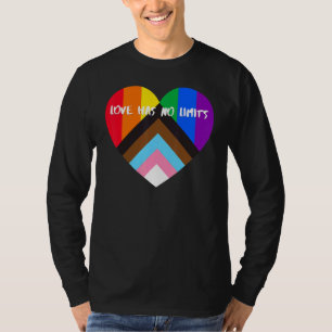 Progress Pride Heart Flag Love Has No Limits T-Shirt