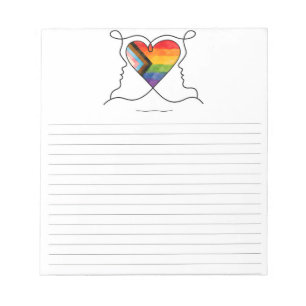 Progress Pride Heart Line Art Notepad