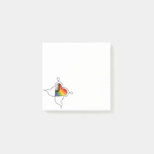 Progress Pride Heart Line Art Post-it Notes