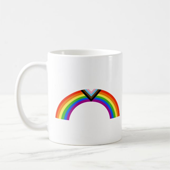 Progress Pride Rainbow Arch Coffee Mug (Left)