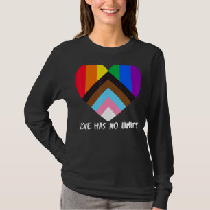 Progress Pride Rainbow Flag Inclusivity Heart Lov T-Shirt