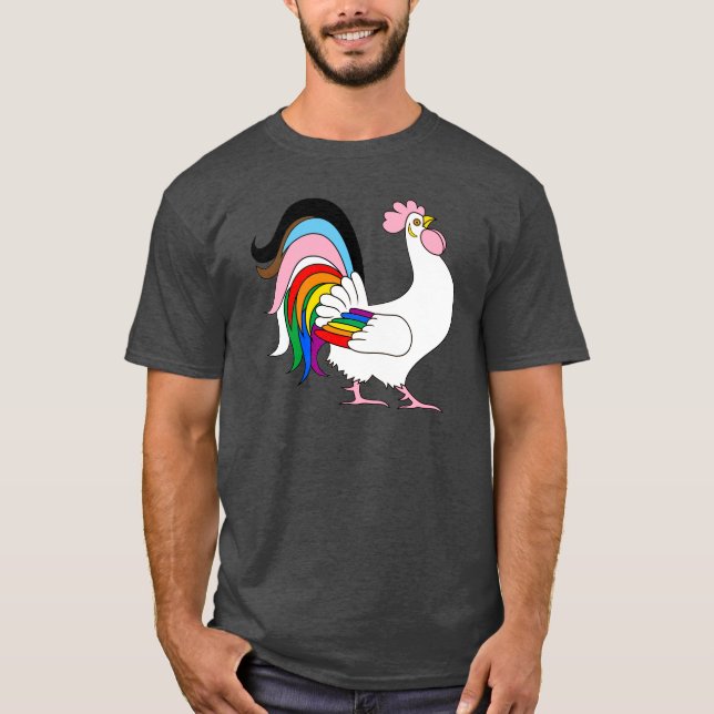 Progress Pride Rooster T-Shirt (Front)