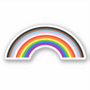 Progress Pride Striped Rainbow Arc Sticker