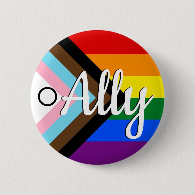 Progress Pride w I circle Ally Button (Front)