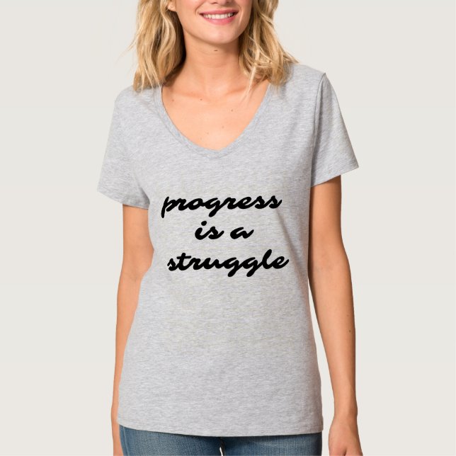 Progress Women's Basic V-Neck T-Shirt (Front)