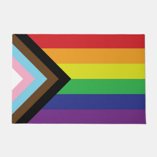 Progressive LGBTQIA Flag Doormat