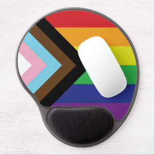 Progressive LGBTQIA Flag Gel Mouse Mat