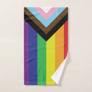 Progressive LGBTQIA Flag Hand Towel
