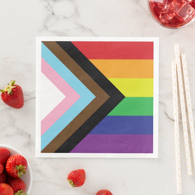 Progressive LGBTQIA Flag Napkin (Insitu)