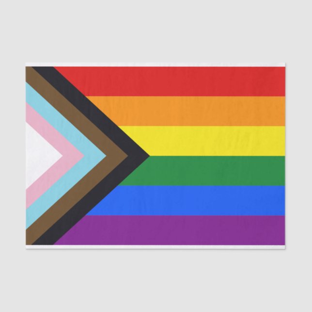 Progressive Pride flag Tissue Paper (Front)