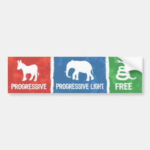 Progressive, Progressive-Light, Free - Take 3 Bumper Sticker