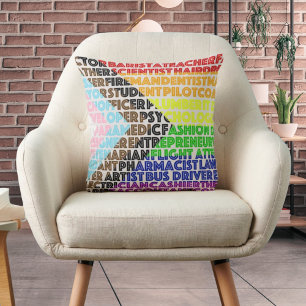 Progressive Rainbow Flag LGBT Gay Script Cushion
