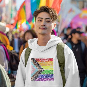 Progressive Rainbow Flag LGBT Gay Script Hoodie