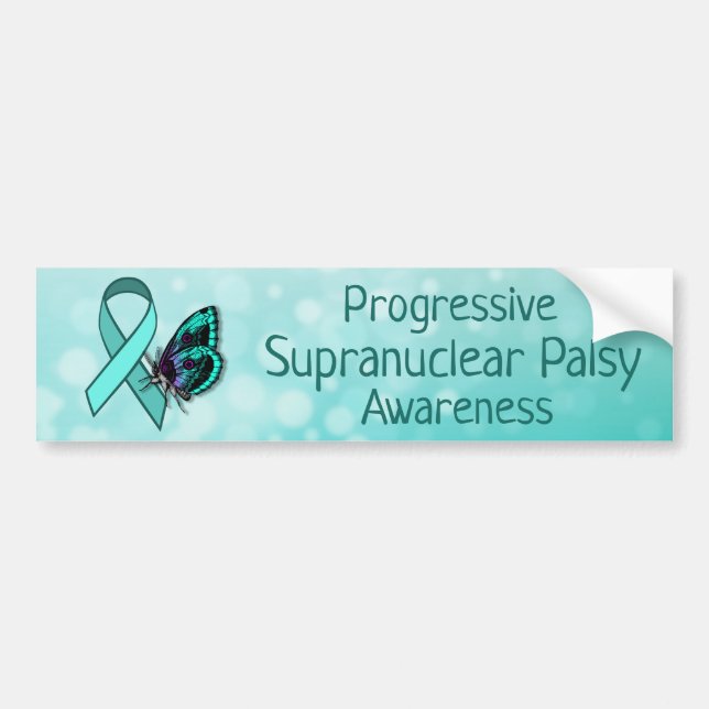Progressive Supranuclear Palsy Awareness  Ribbon Bumper Sticker (Front)