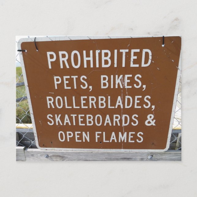 Prohibited Sign Postcard (Front)