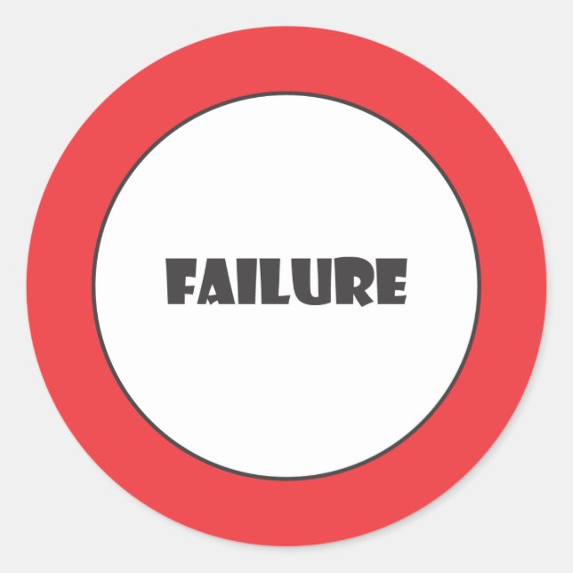 Prohibiting failure sign classic round sticker (Front)