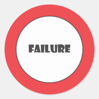 Prohibiting failure sign classic round sticker