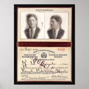 PROHIBITION AGENT SHUMATE 1920 POSTER