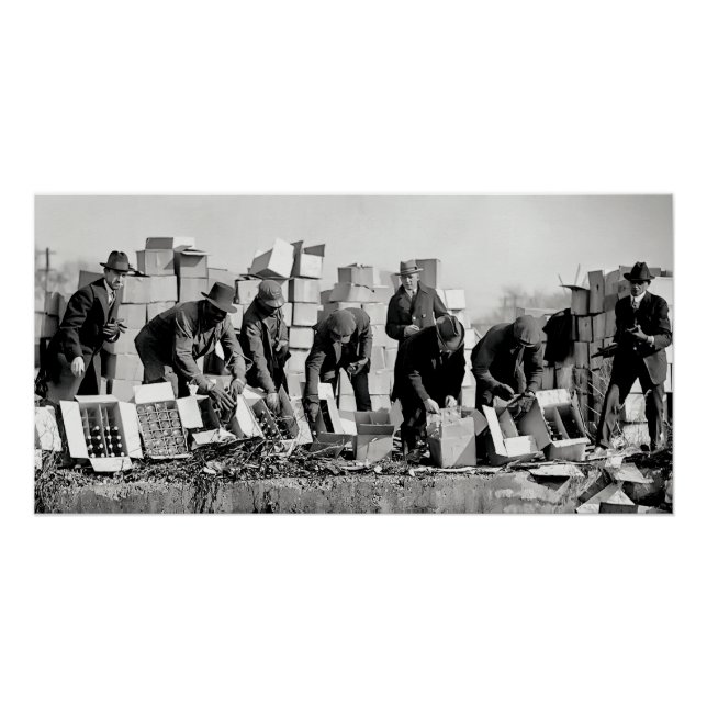 Prohibition Agents Destroying Illegal Liquor 1923 Poster (Front)
