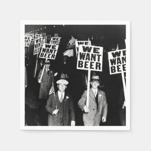 Prohibition Beer Protest 1950's Vintage Photograph Napkin