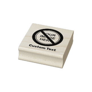 Prohibition Circle Sign with Custom Text and Image Rubber Stamp