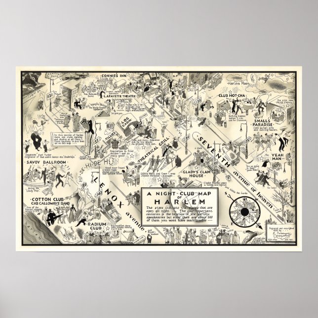 PROHIBITION HARLEM NIGHTLIFE MAP 1926 POSTER (Front)