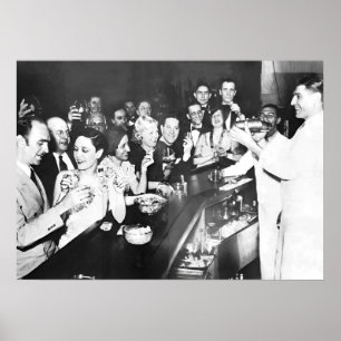 Prohibition Party, Black and White Vintage  Poster