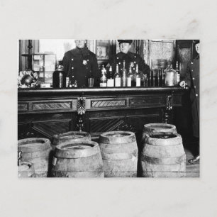Prohibition - Speakeasy Police Raid Bootlegger - M Postcard