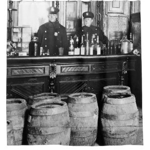 Prohibition - Speakeasy Police Raid Bootlegger - M Shower Curtain