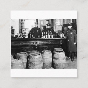 Prohibition - Speakeasy Police Raid Bootlegger - M Square Business Card