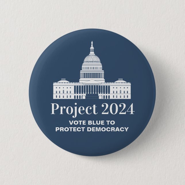 Project 2024 Vote for Democracy 6 Cm Round Badge (Front)