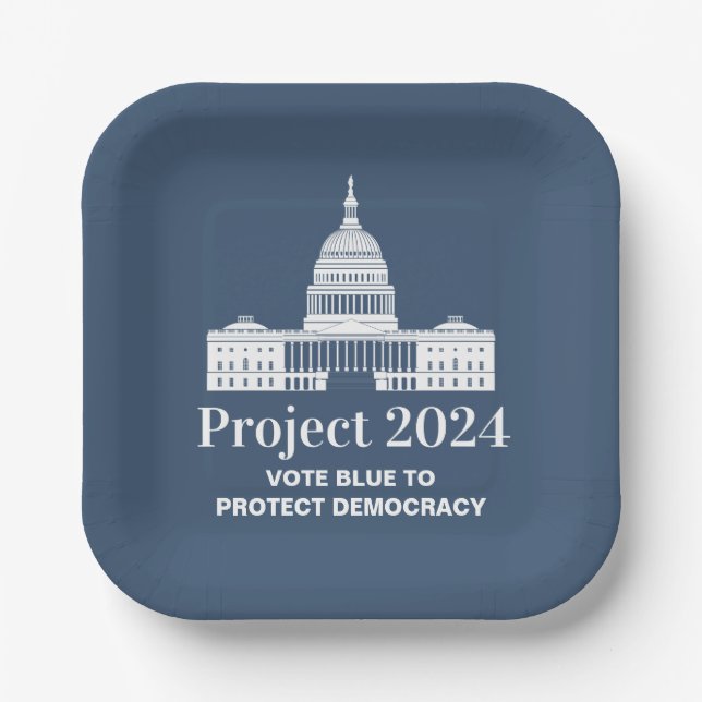 Project 2024 Vote for Democracy Paper Plate (Front)