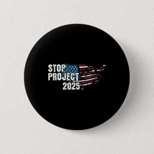 Project 2025 Anti Trump American Flag 6 Cm Round Badge