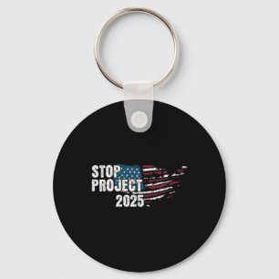 Project 2025 Anti Trump American Flag Key Ring