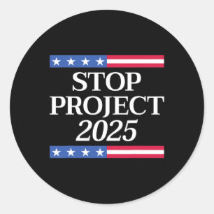 Project 2025 Anti Trump Usa Flag Political Women M Classic Round Sticker