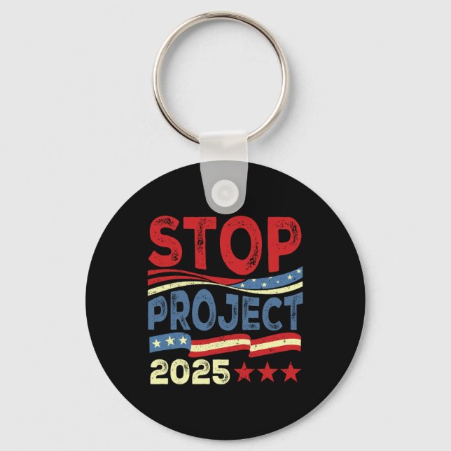 Project 2025 Anti Trump Usa Flag Political Women M Key Ring (Front)
