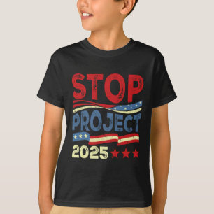 Project 2025 Anti Trump Usa Flag Political Women M T-Shirt