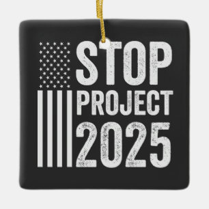 Project 2025 Trump American Republican USA Ceramic Ornament