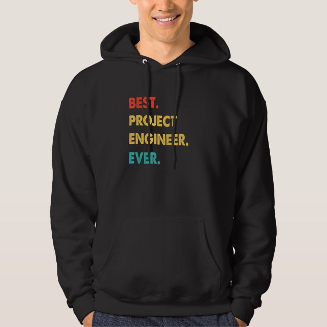 Project Engineer Profession Retro Best Project Eng Hoodie (Front)