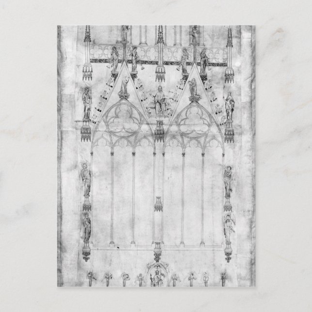 Project for the Cathedral, elevation of the west Postcard (Front)