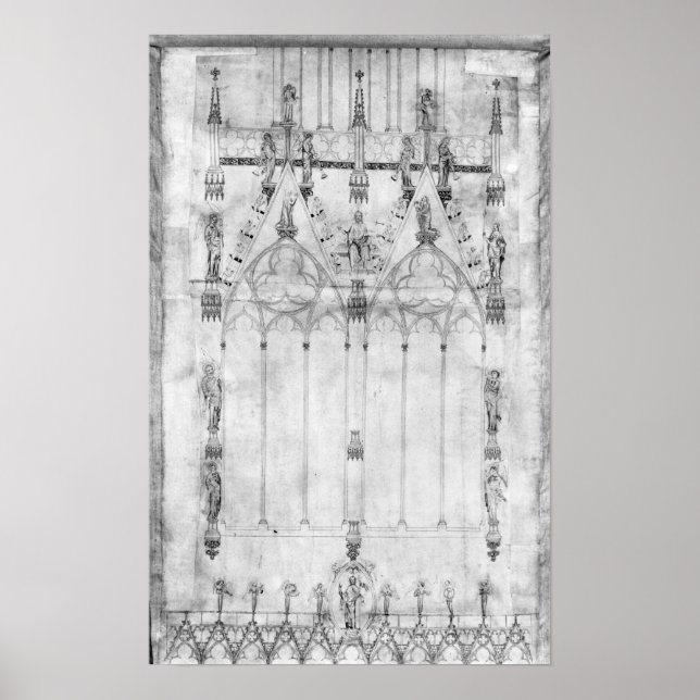 Project for the Cathedral, elevation of the west Poster (Front)