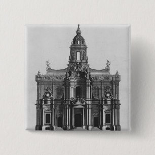 Project for the church of Saint-Sulpice 15 Cm Square Badge