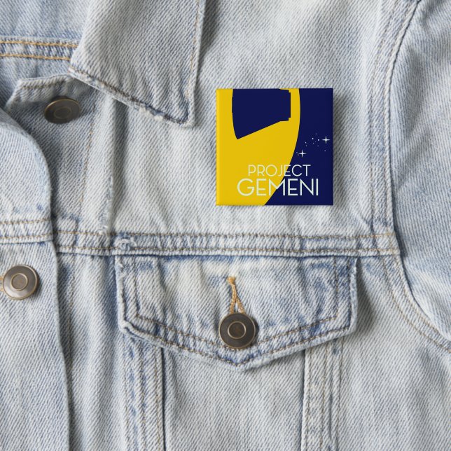 Project Gemini Space Art illustration 15 Cm Square Badge (In Situ)
