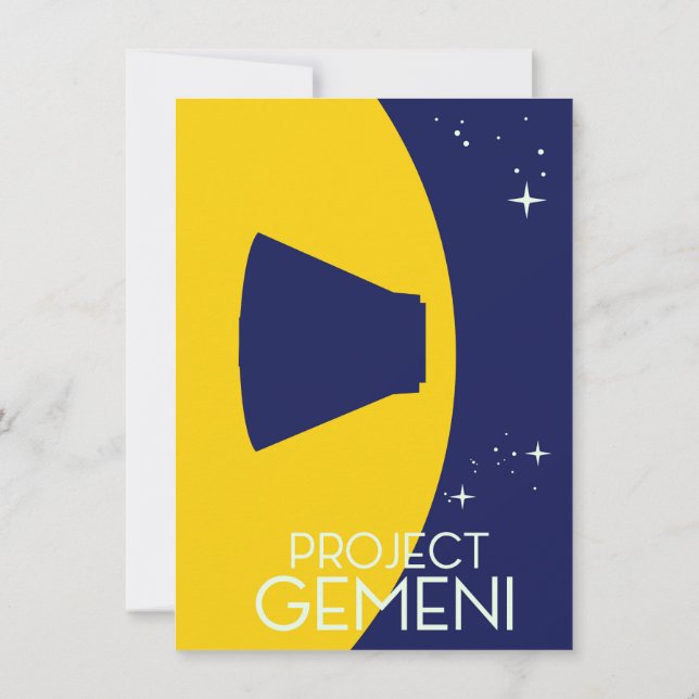 Project Gemini Space Art illustration Invitation (Back)