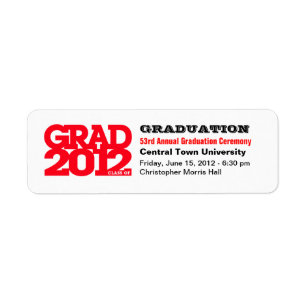 Project Graduation Class of 2012 Label Red