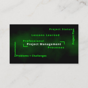 Project management business solutions expert terms card