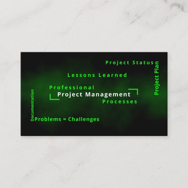 Project management business solutions expert terms card (Front)
